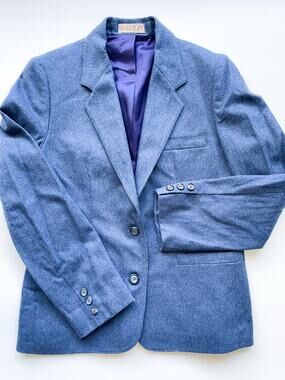 Women's Vintage Gordon of Philadelphia Blue Wool Blend Blazer Size 10